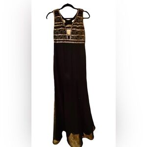 Elegant Black and Gold Evening Gown